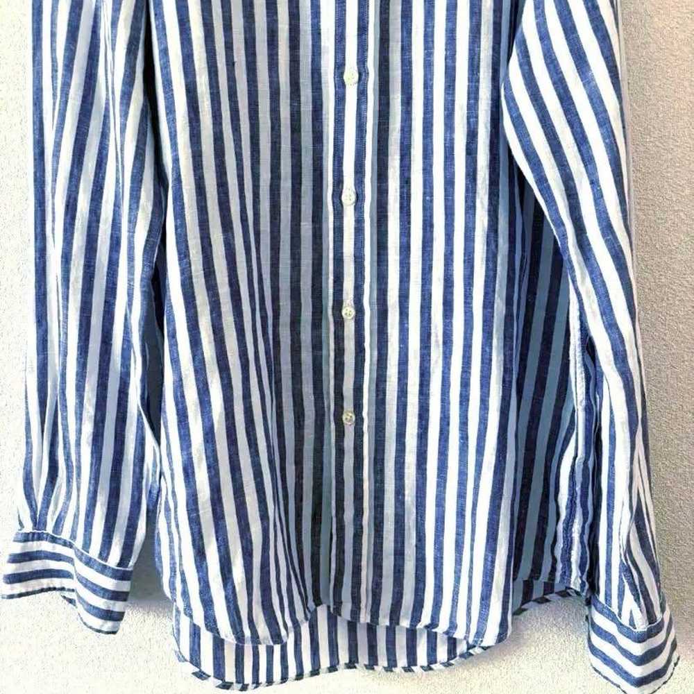 Ralph Lauren Linen Linen Shirt Stripe Blue S - image 3