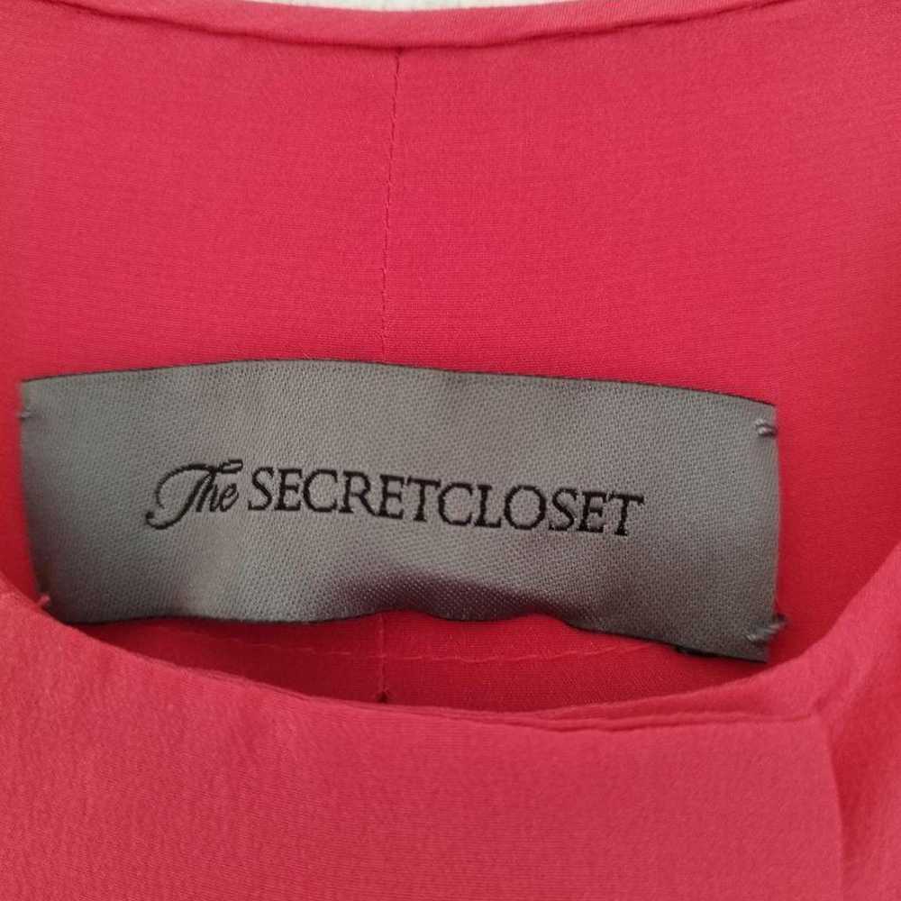 Secret Closet Blouse 100% Silk Red - image 10