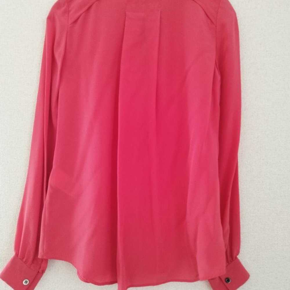 Secret Closet Blouse 100% Silk Red - image 11