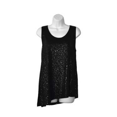 A8 NEW EILEEN FISHER Black Sequined 100% Silk Asy… - image 1