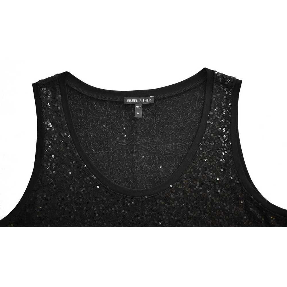 A8 NEW EILEEN FISHER Black Sequined 100% Silk Asy… - image 3