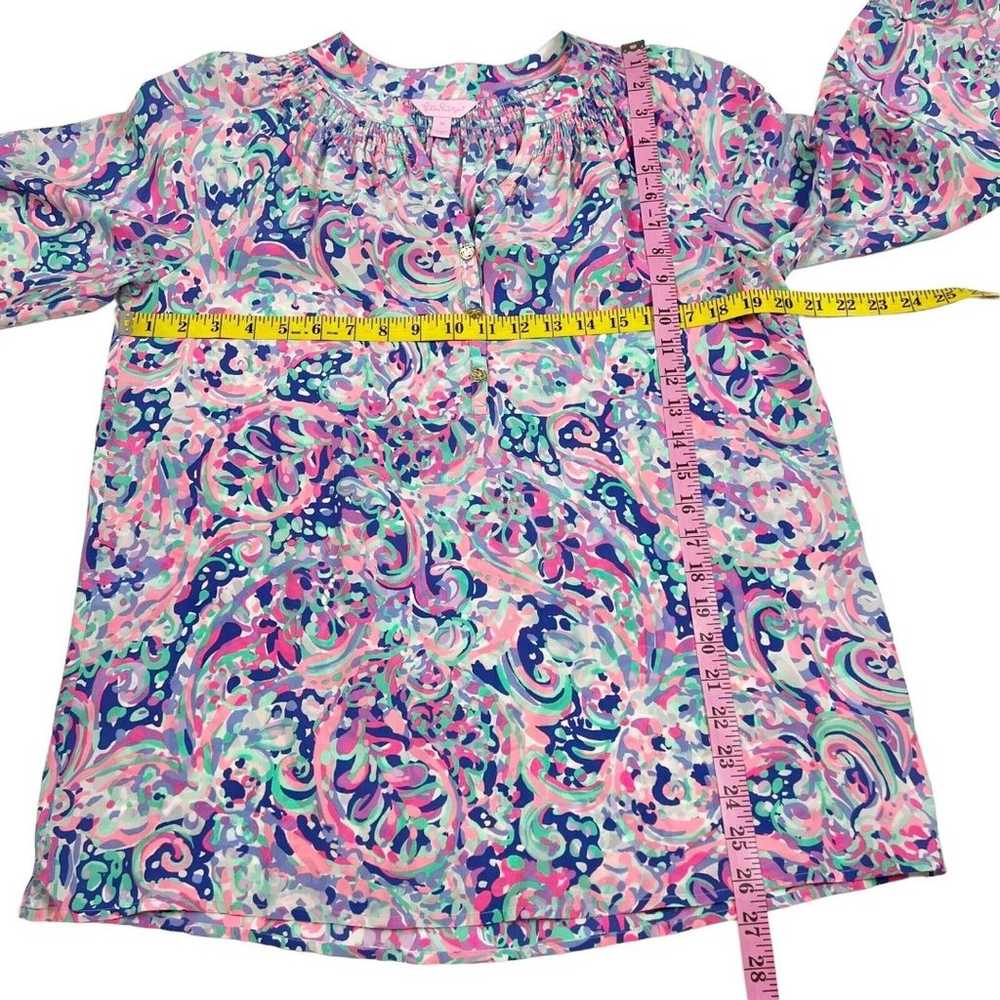 Lilly Pulitzer Elsa Multi La Playa Print Silk Blo… - image 12