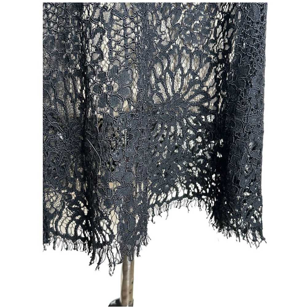 Gold Hawk black sheer long sleeves lace top size … - image 7