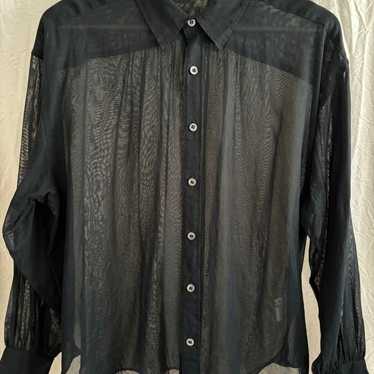 HYKE Sheer Long Sleeve Shirt Black - image 1