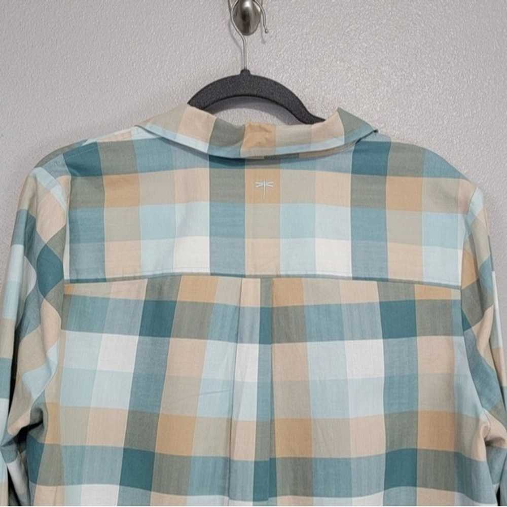 Tyler Boe Teri Helmsley Plaid Beryl Blue Tunic Top - image 4