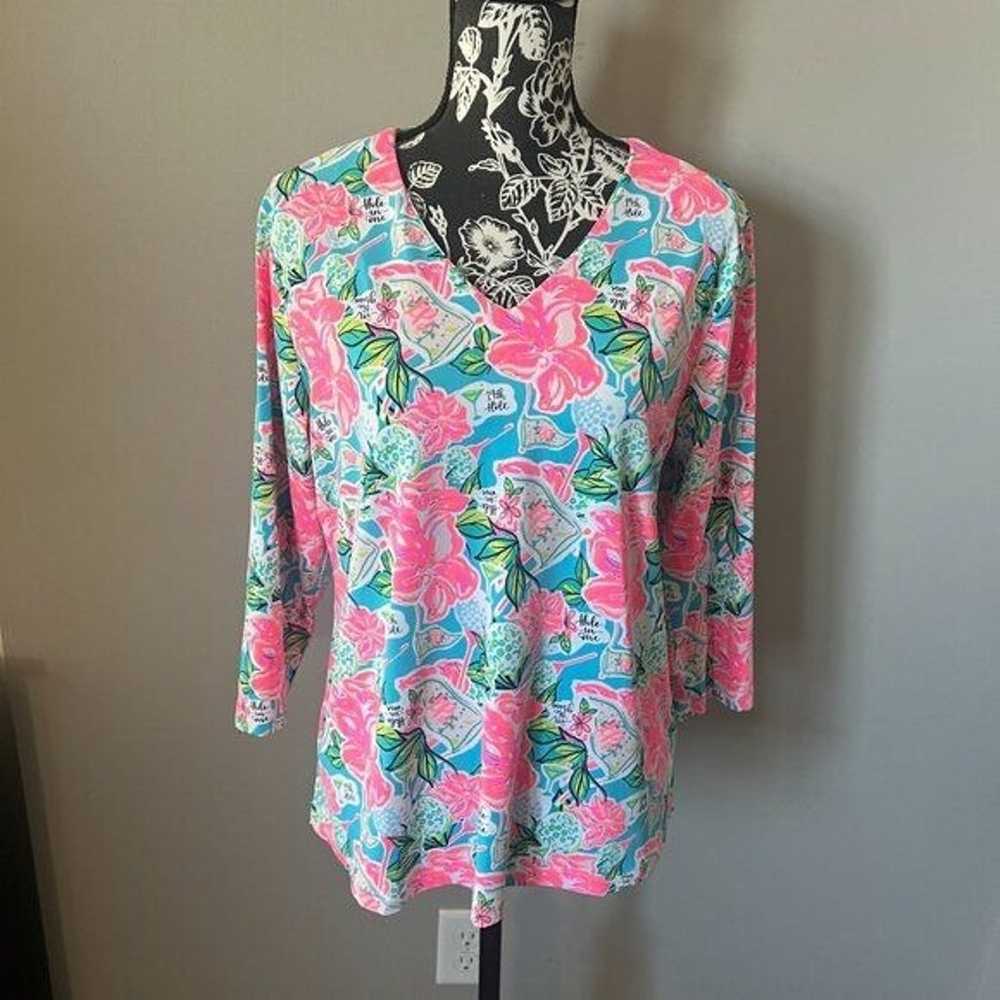 Lulu-B Womens Floral Top Shirt Blouse Colorful Go… - image 3