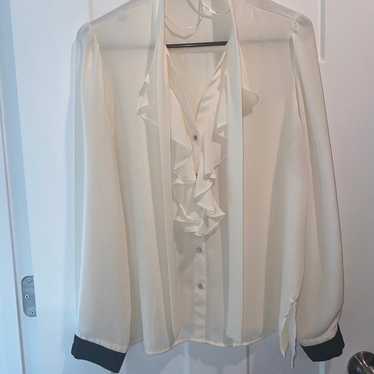 Zara ruffled bow tied blouse (Large)