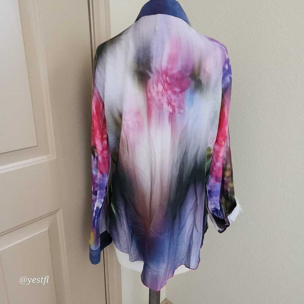 Johnny Was 3J Workshop tie dye cotton silk button… - image 3