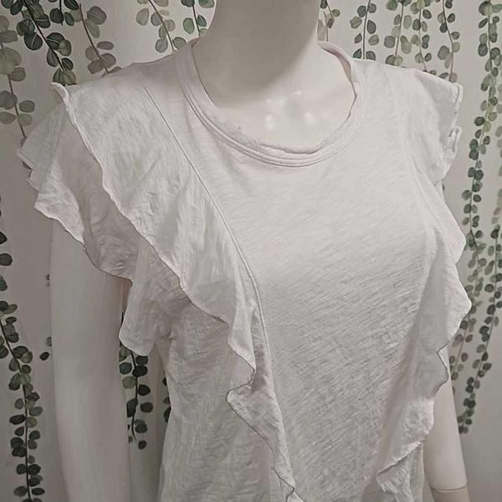 Veronica Beard BEA RUFFLE T-SHIRT Sz L - image 4