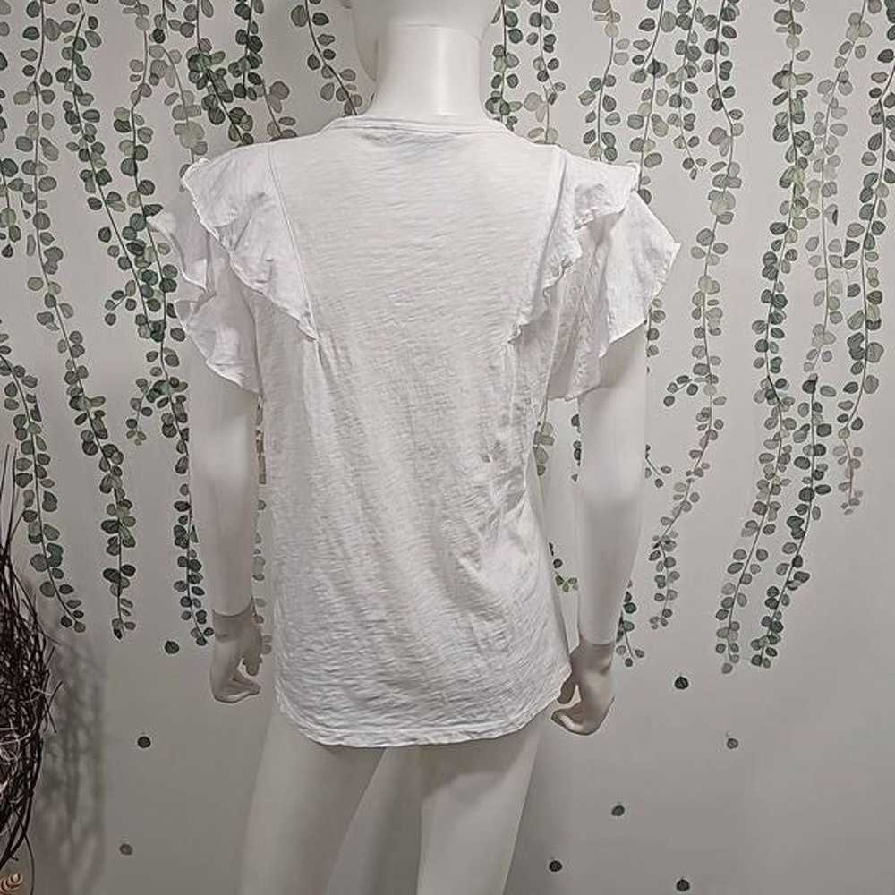 Veronica Beard BEA RUFFLE T-SHIRT Sz L - image 6