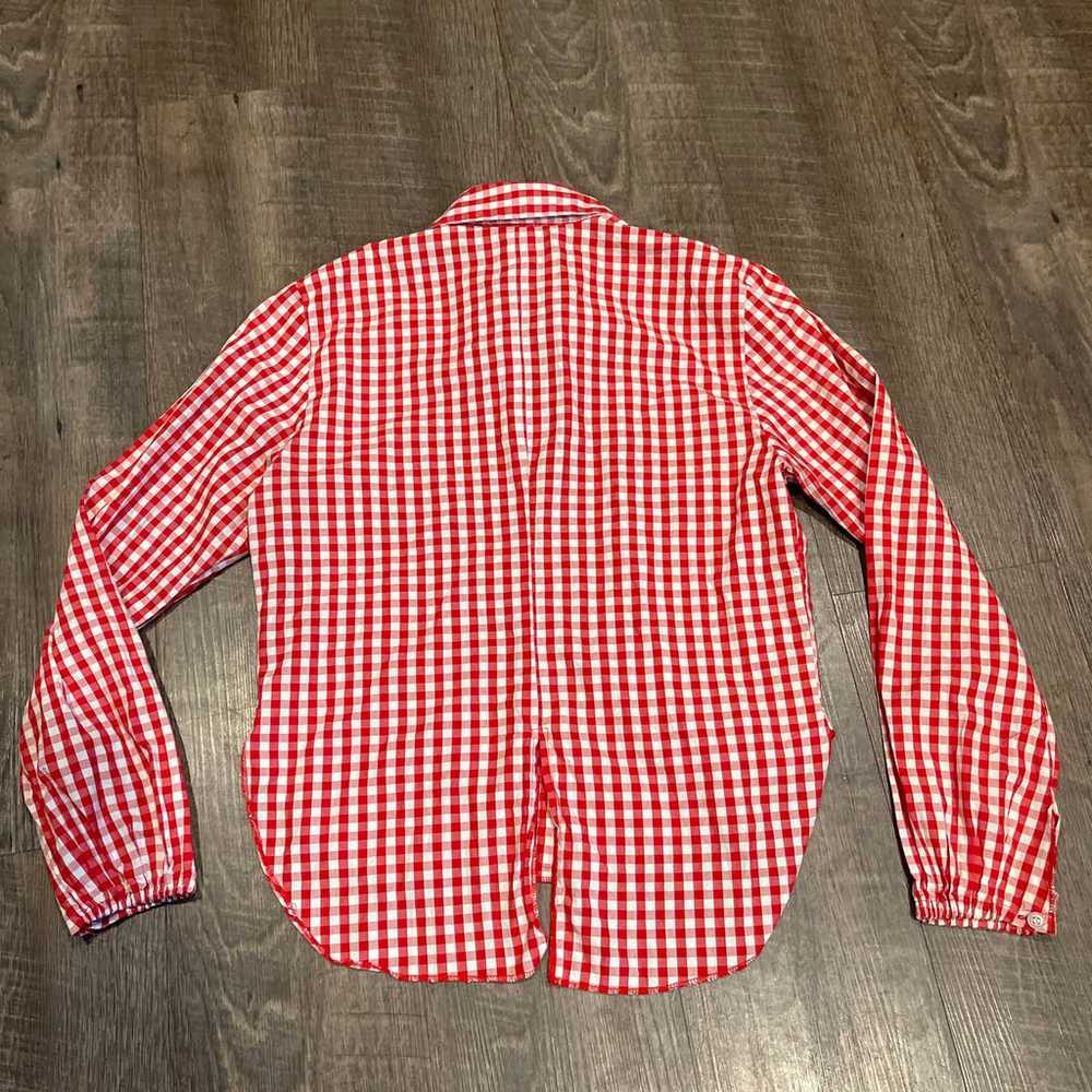 Stella Forest gingham embroidered button down top - image 5