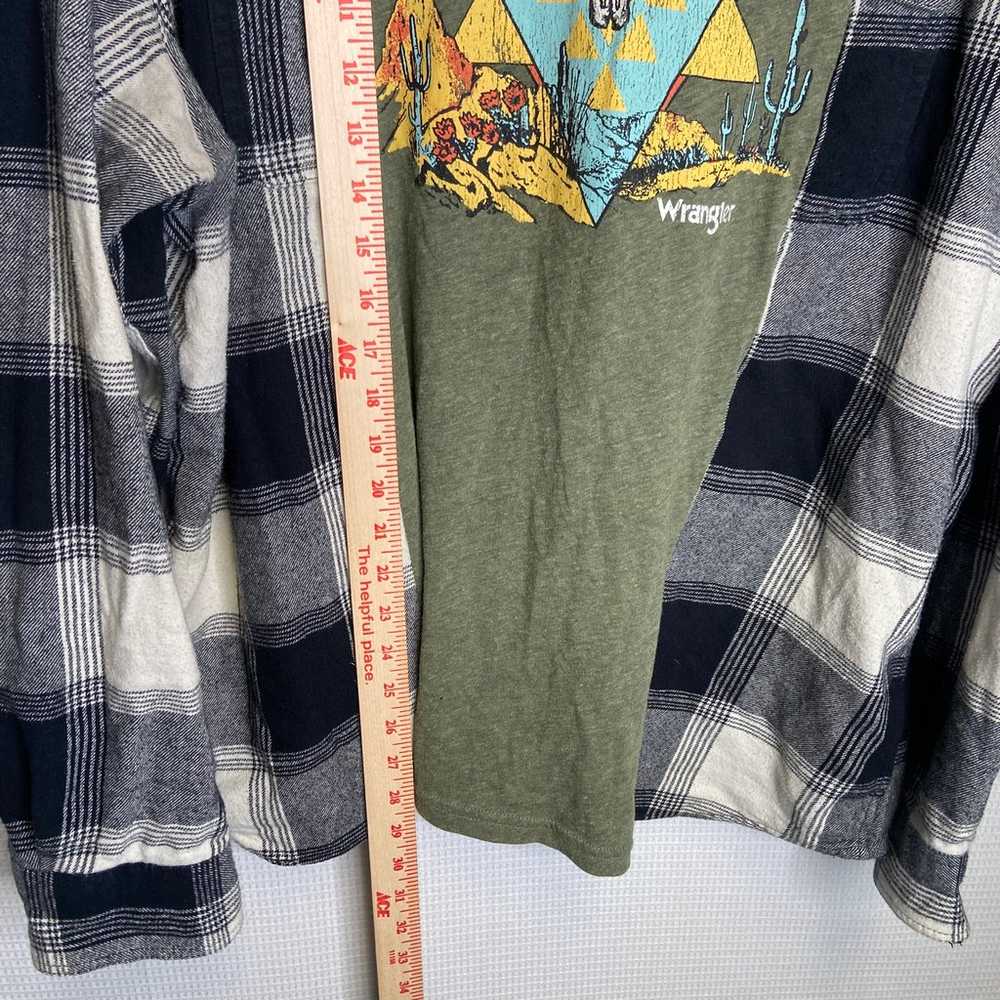 Reworked Flannel Tee Wrangler Western - image 7