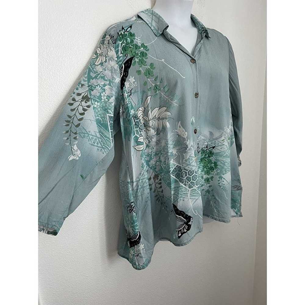 CITRON Santa Monica Blouse Womens 1X Silk 3/4 Sle… - image 2