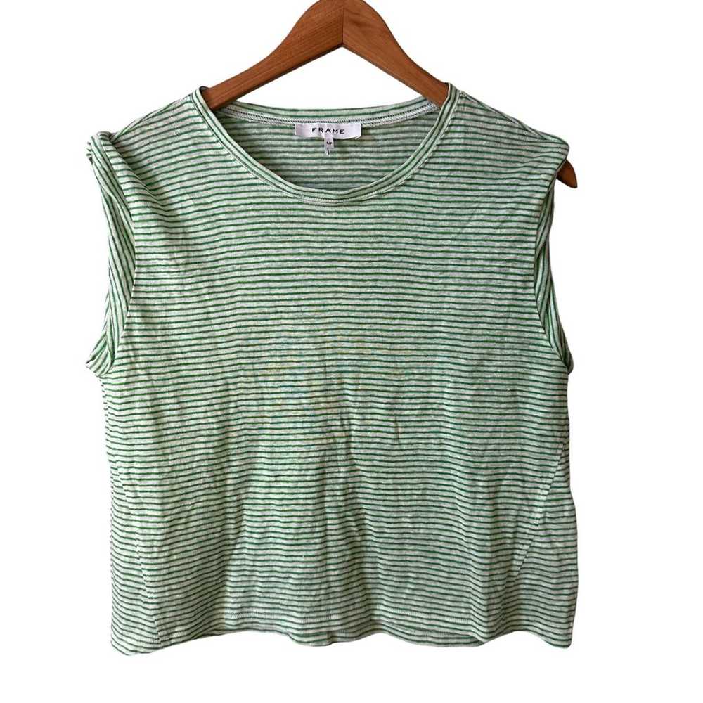 New Frame Women's Linen Knotted Rolled Tee Bright… - image 3