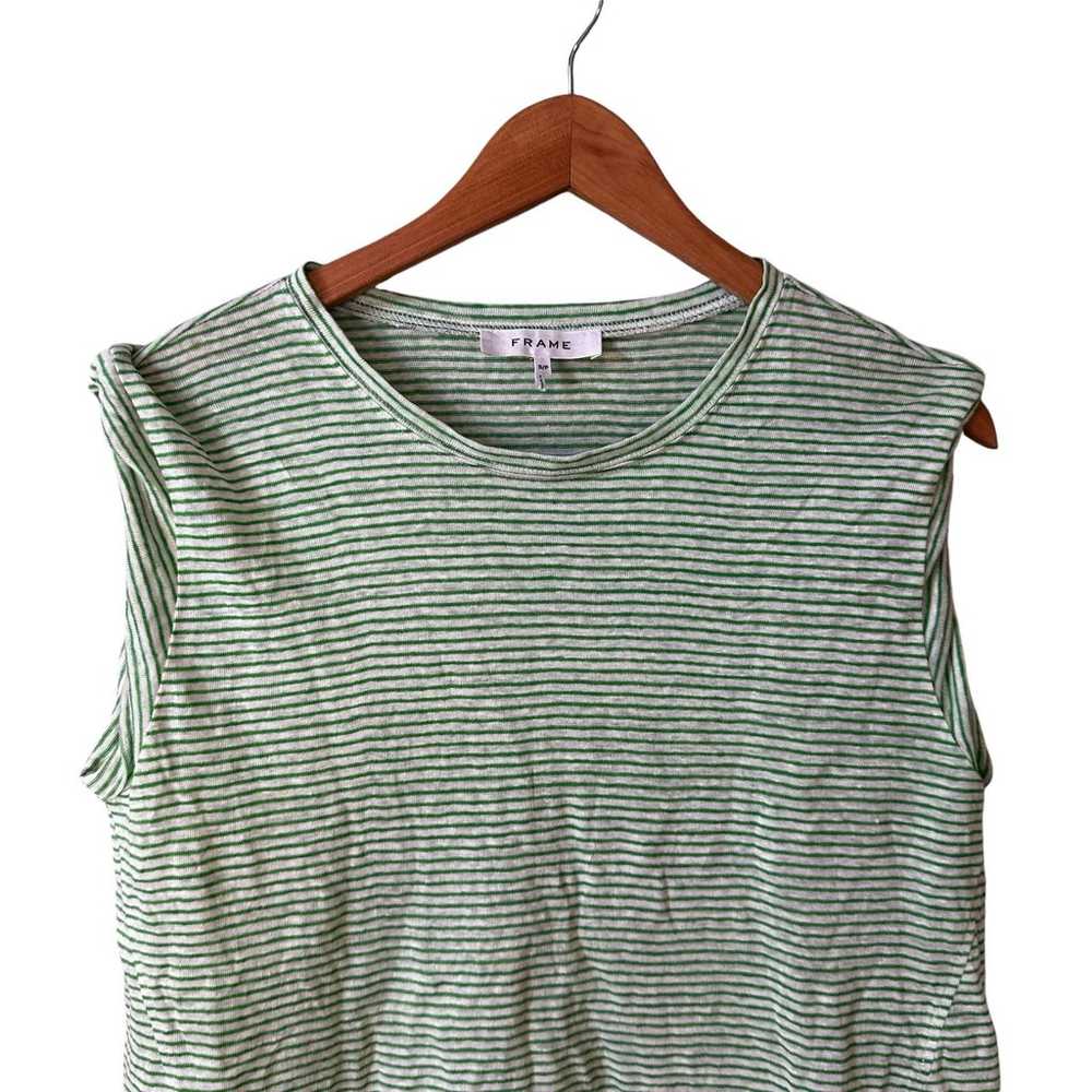 New Frame Women's Linen Knotted Rolled Tee Bright… - image 5