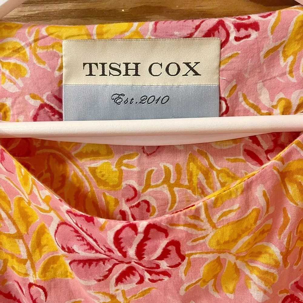 Tish Cox Kloe Pink Gold Floral Print Cotton Top E… - image 2