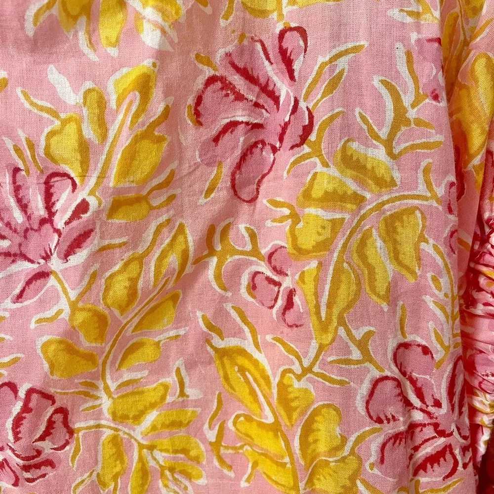 Tish Cox Kloe Pink Gold Floral Print Cotton Top E… - image 4