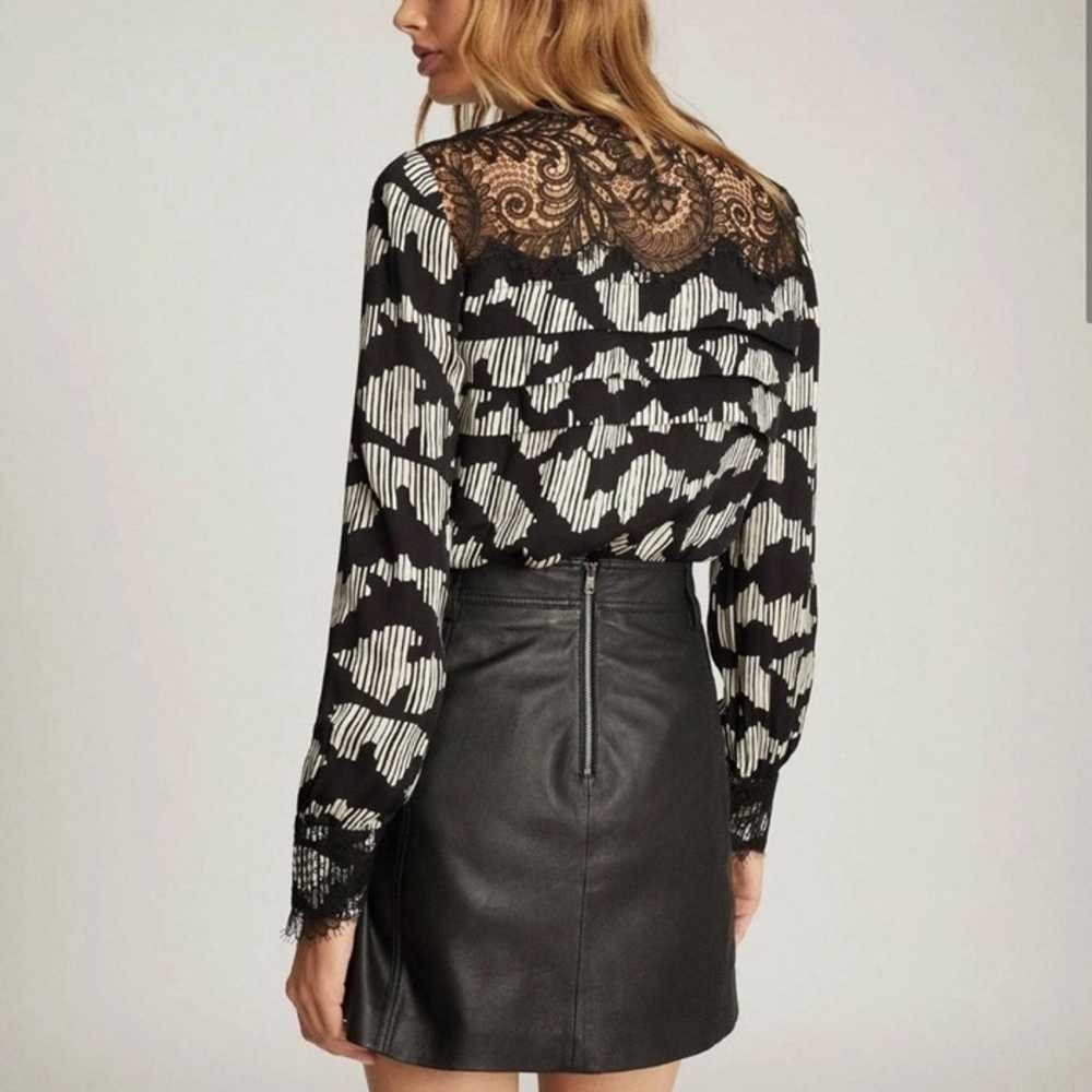 Reiss | Ana Lace Placement Blouse Black Ivory US … - image 2