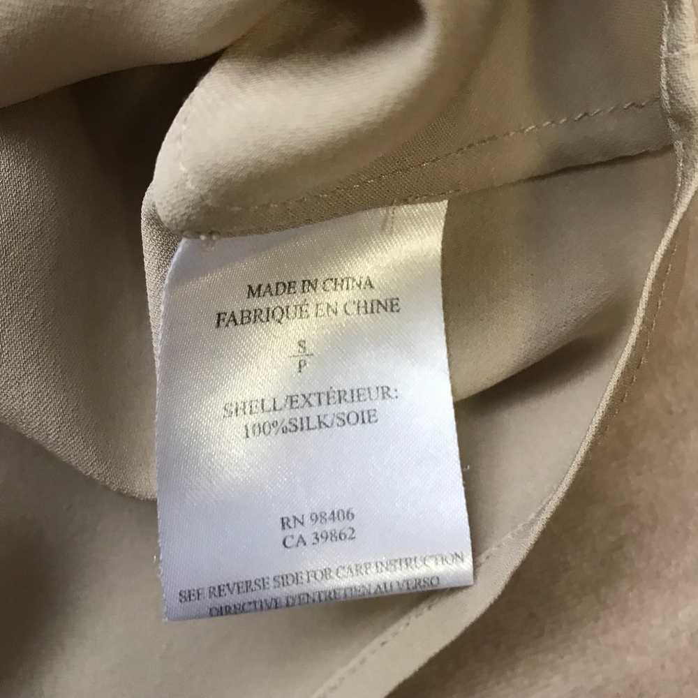 NWOT Theory 100% Silk Olive Army Green Beige Neut… - image 6