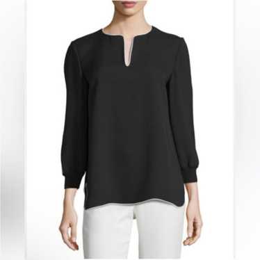 Lafayette 148 Silk blouse knit sleeve