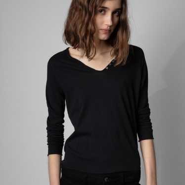 売れ筋商品|||ザディグ エ ヴォルテール Tシャツ レディース トップス TUNISIEN FISHNET - Long sleeved top - white Wolford Tokio 3/4-Sleeve String Bodysuit - Bergdorf Goodman