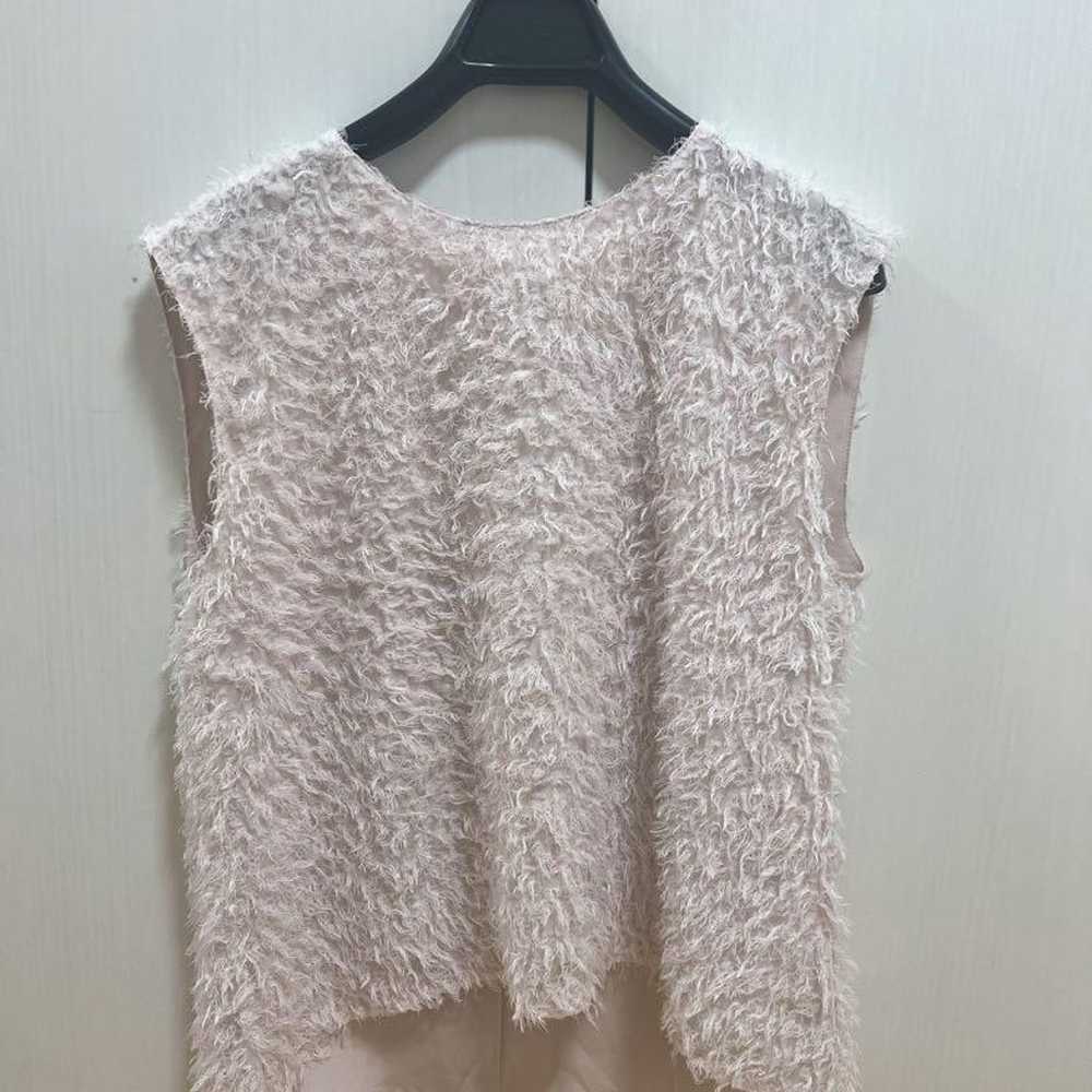 Apuweiser-riche French sleeve fluffy top Pink - image 4