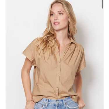 Citizens of Humanity Penny Cotton Poplin Top, Tan… - image 1