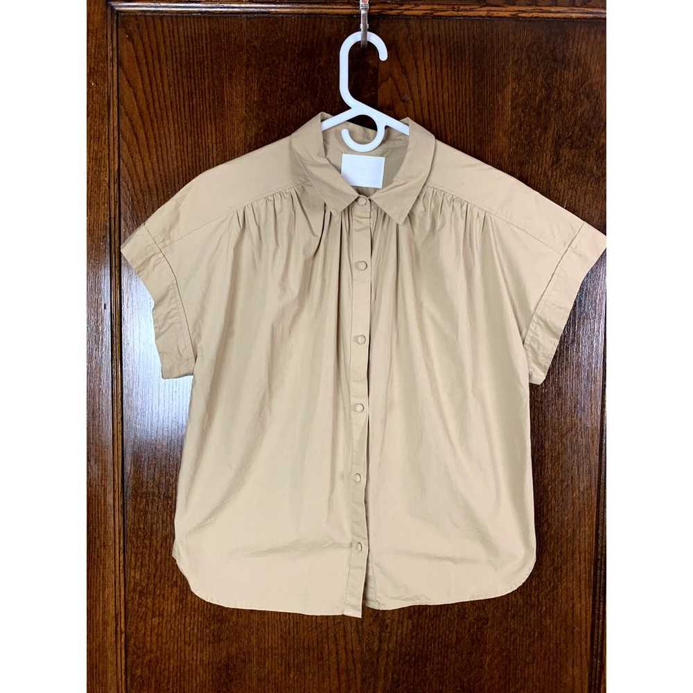 Citizens of Humanity Penny Cotton Poplin Top, Tan… - image 2