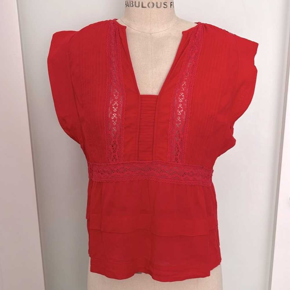 Isabel Marant etoile red lace blouse size 38 or 6 - image 2