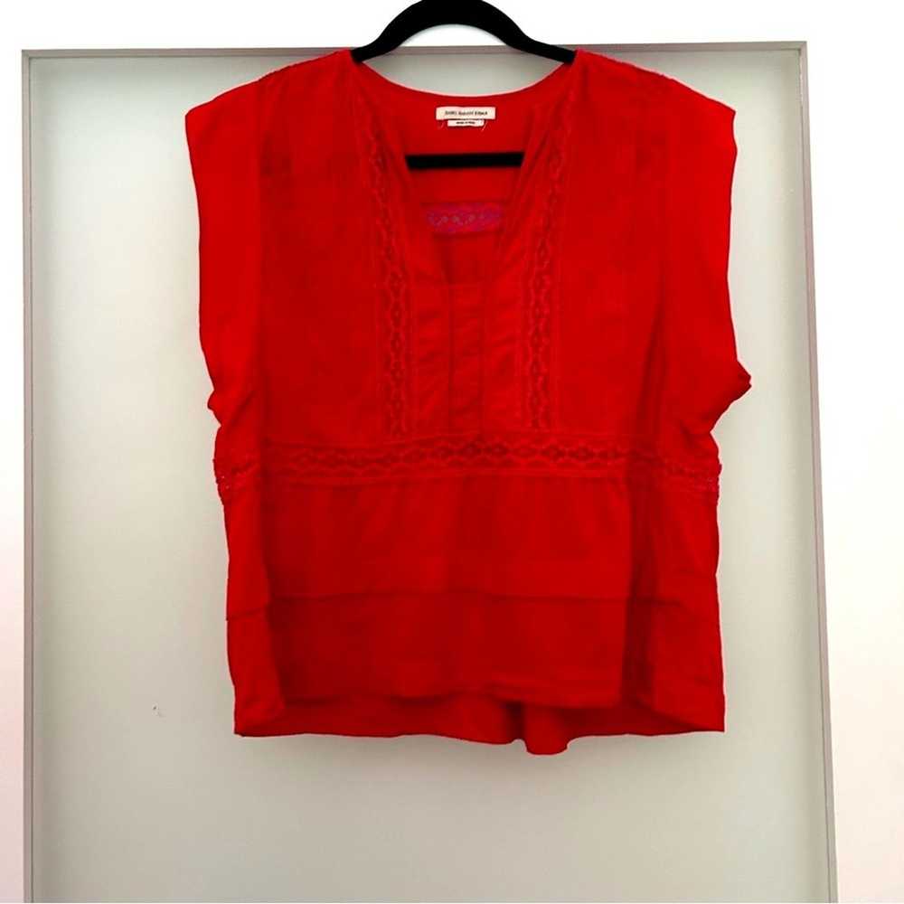 Isabel Marant etoile red lace blouse size 38 or 6 - image 3