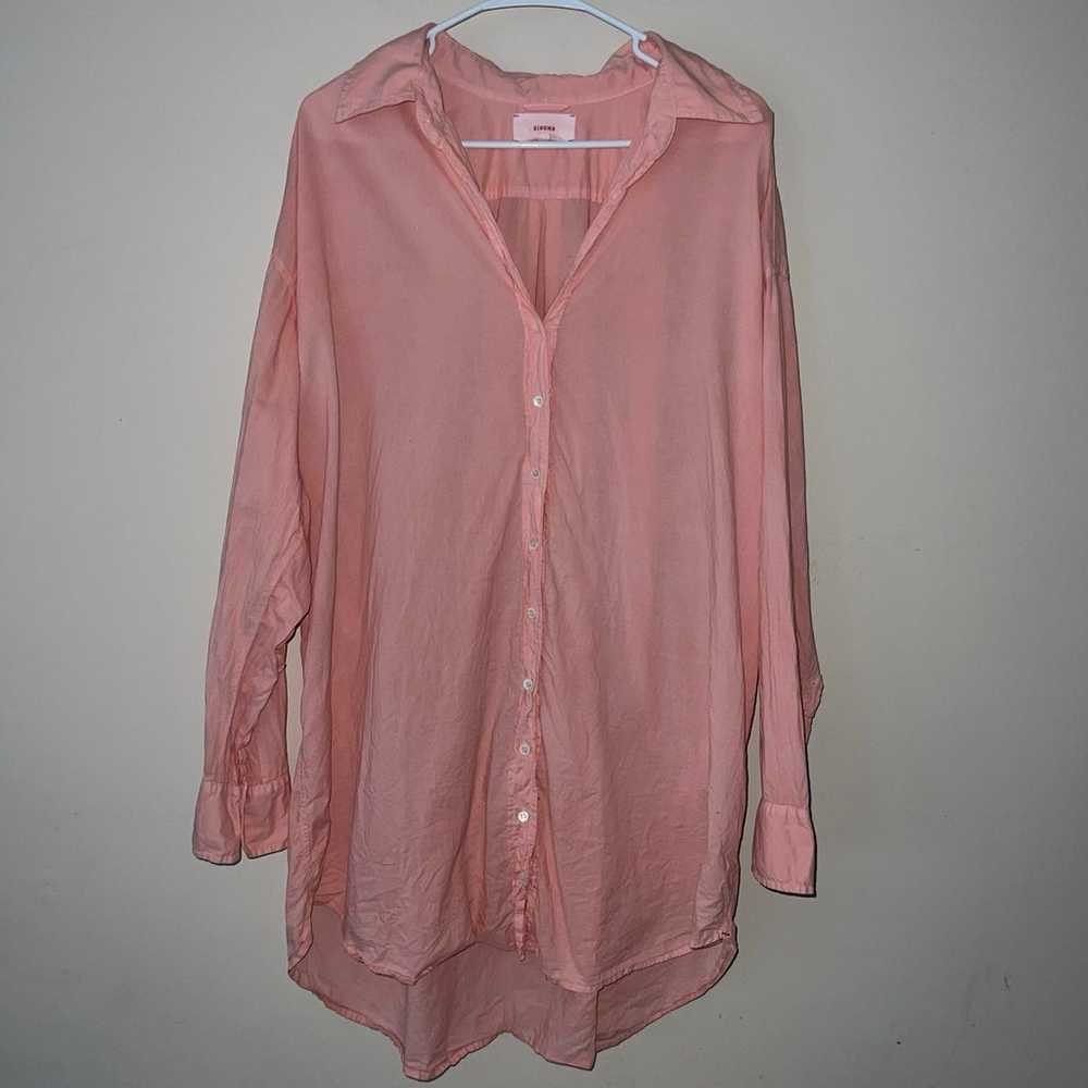 Xirena Women's Medium Pink Beau Shirt Cotton Long… - image 1