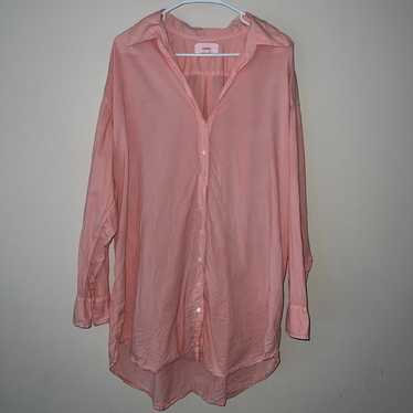 Xirena Women's Medium Pink Beau Shirt Cotton Long… - image 1