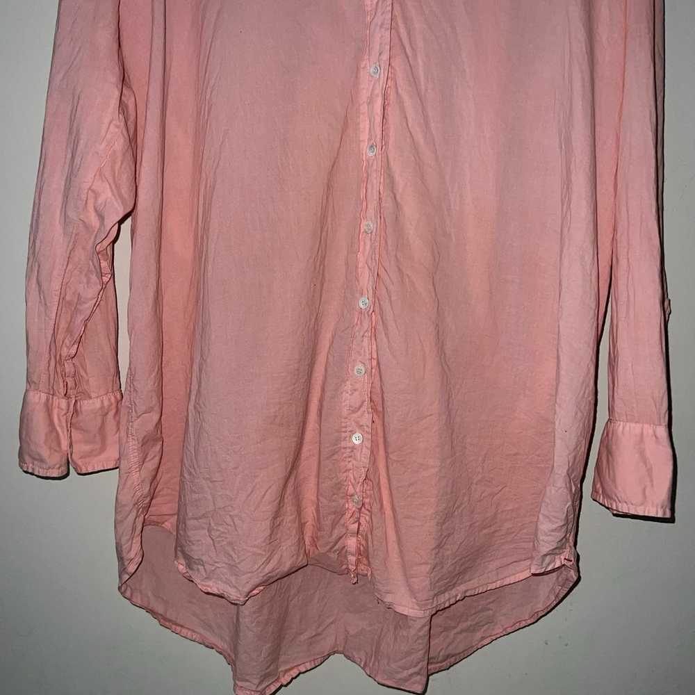 Xirena Women's Medium Pink Beau Shirt Cotton Long… - image 2