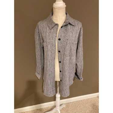 Athleta Braiden Black Textured Shirt Jacket/Schak… - image 1