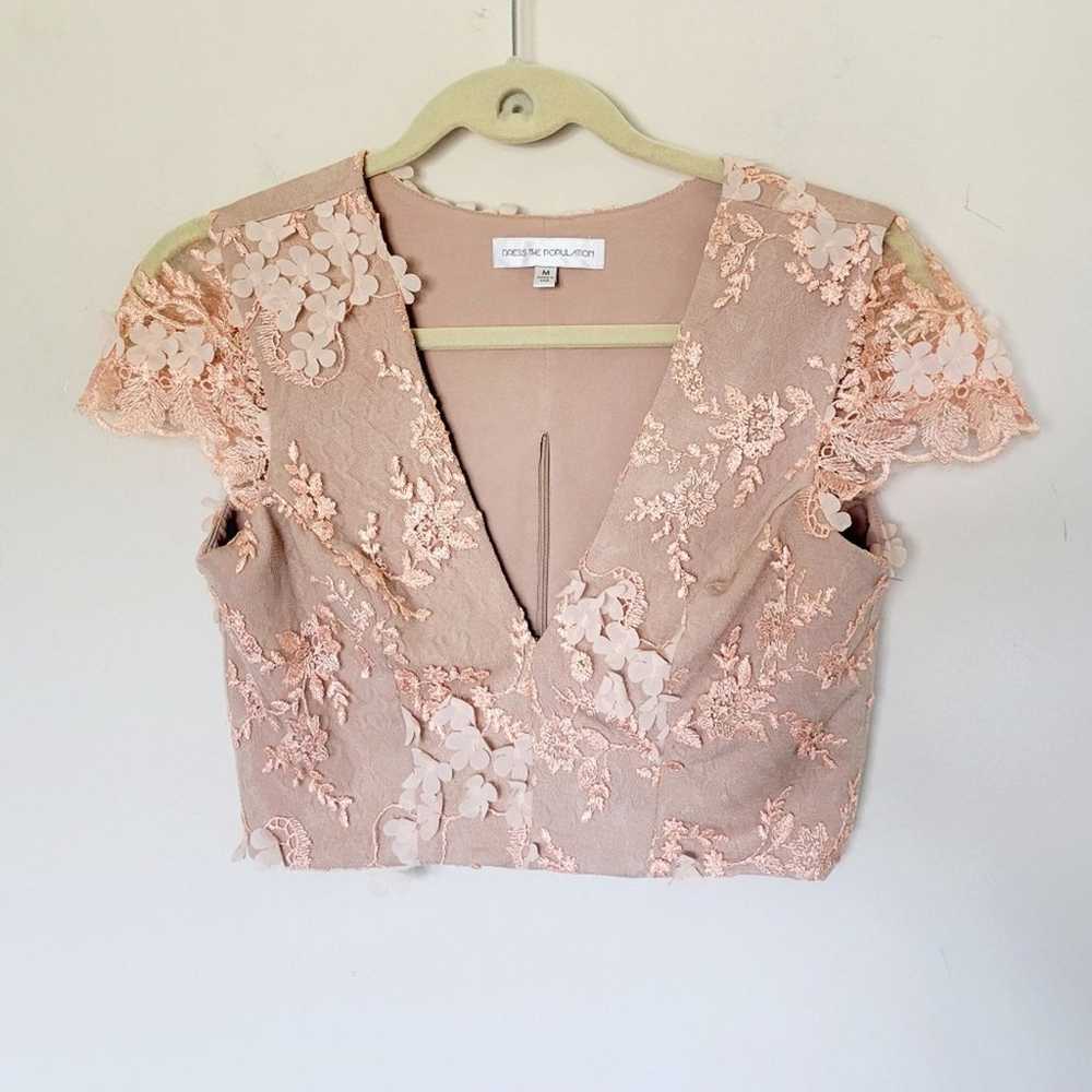 Dress the Population Juliana 3D Floral Crop Top - image 2