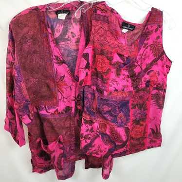 2 Piece Carole Little Size 8 Tank Jacket Pink Pur… - image 1