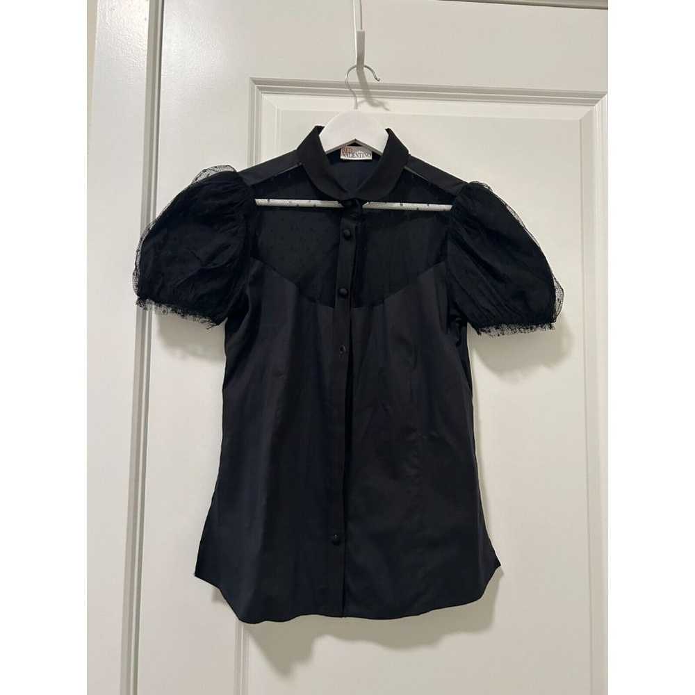 Red Valentino Shirt Blouse Top Black - image 1