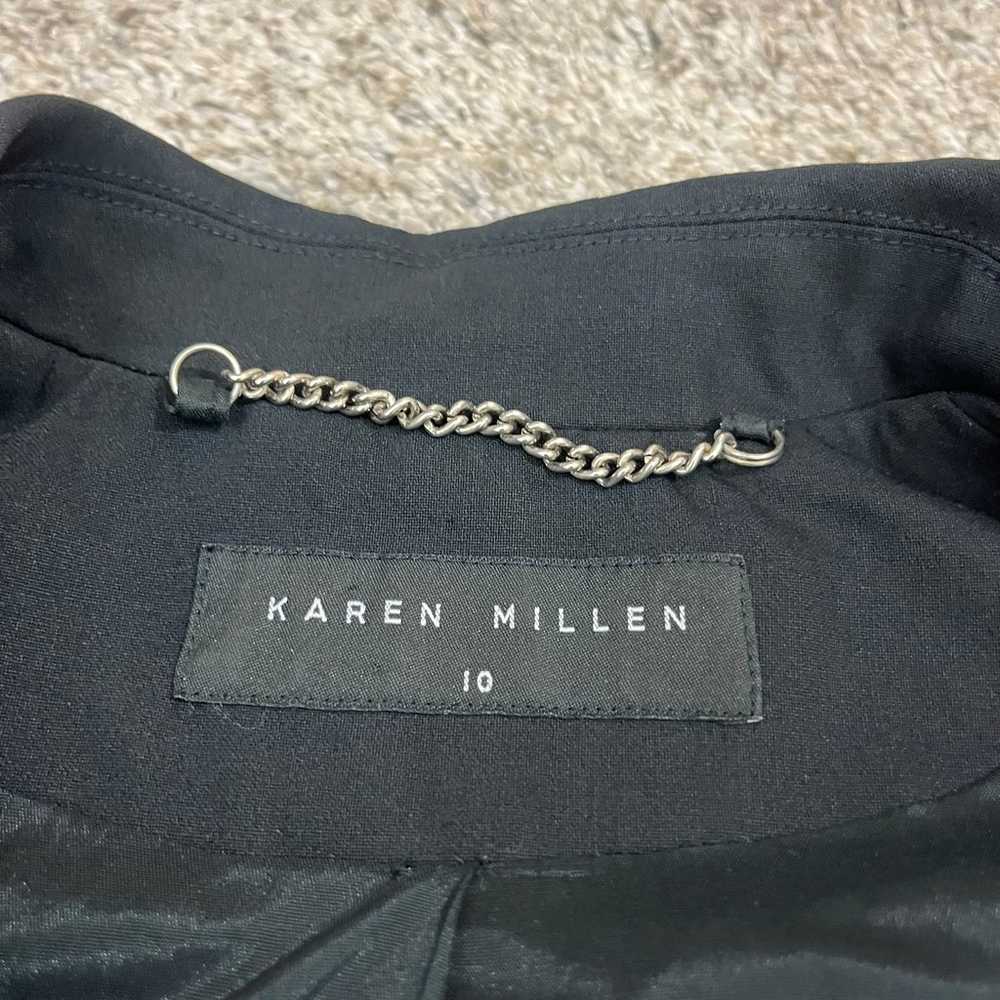 Karen Millen Black Wool blend button up collared … - image 6