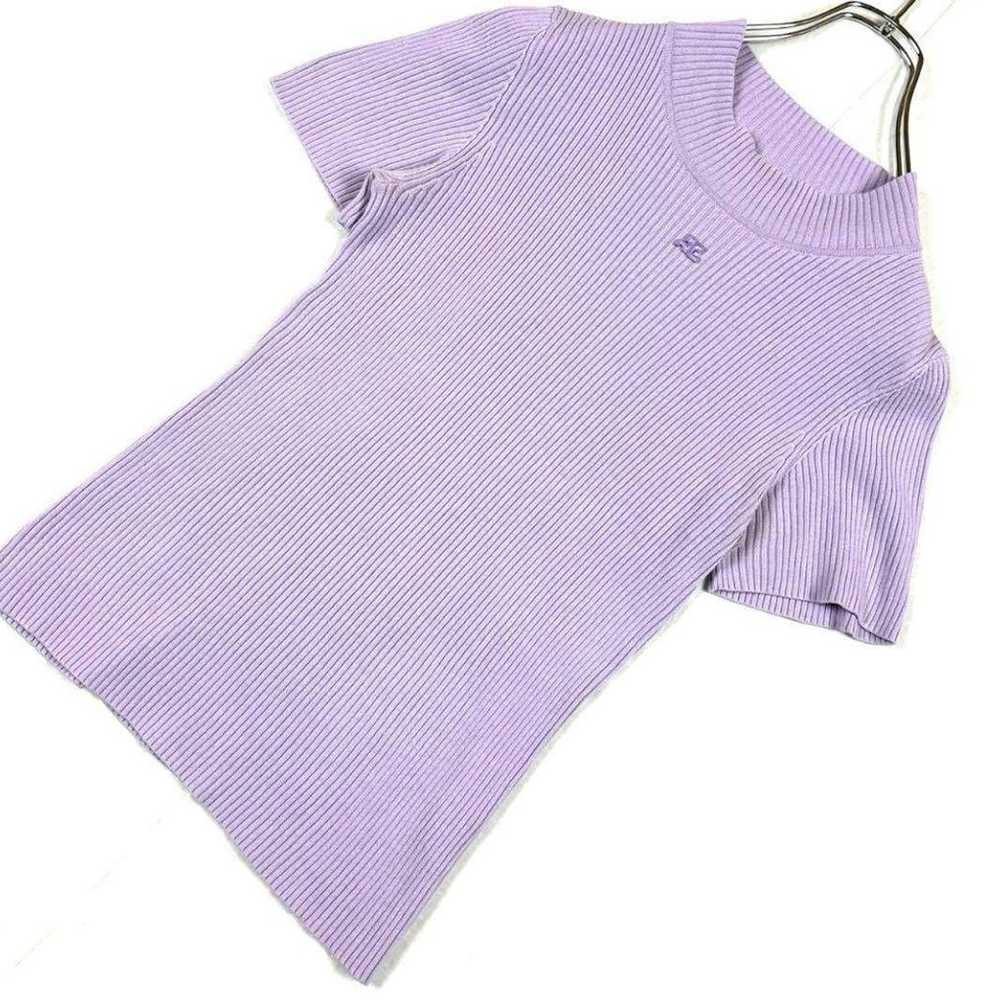 CRAIGE Summer Knit Logo Patch Purple Pastel Stret… - image 2