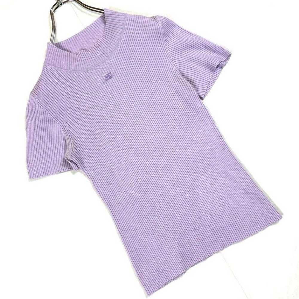 CRAIGE Summer Knit Logo Patch Purple Pastel Stret… - image 3