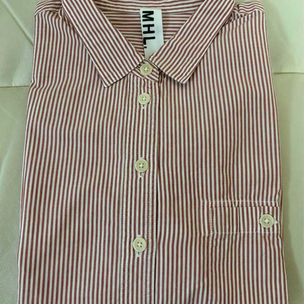 Margaret Howell MHL Striped Shirt Red - image 3