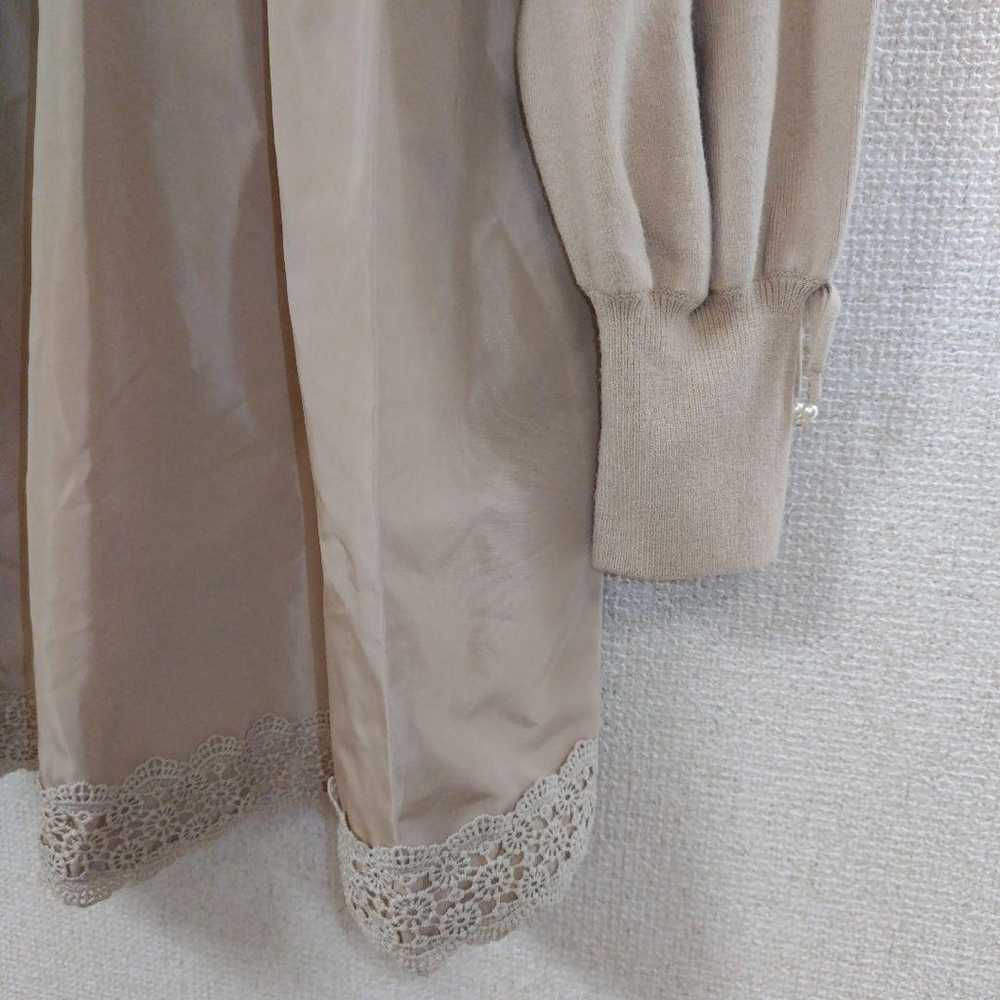 Super Beauty Beige Long Sleeve Tunic with Flower … - image 6