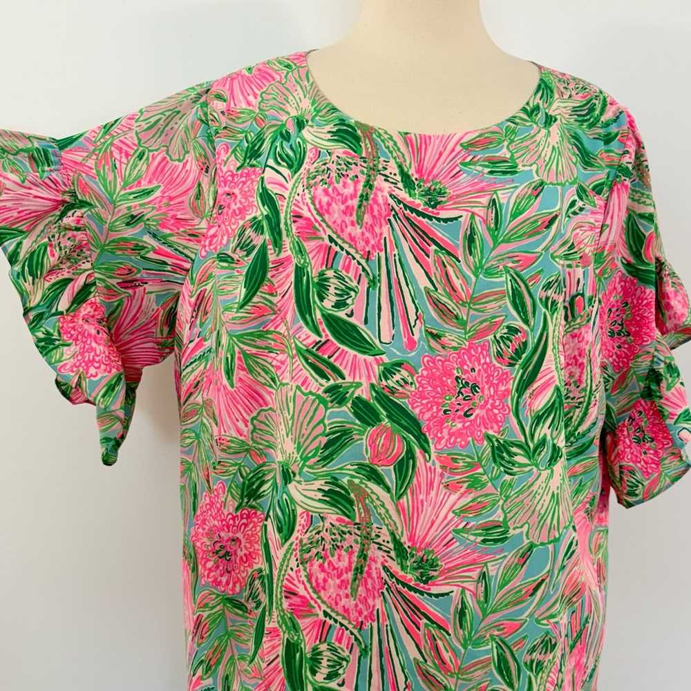 Lilly Pulitzer Darlah Top Short Ruffle Sleeve Box… - image 3