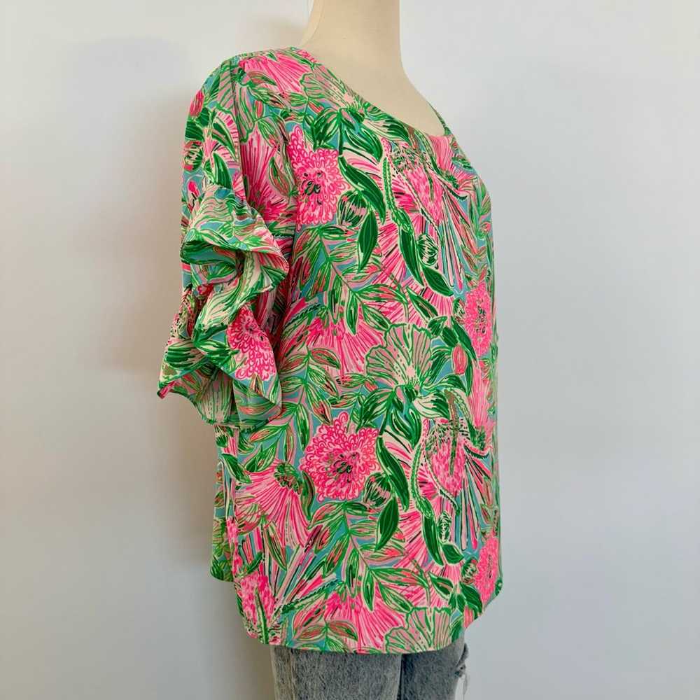 Lilly Pulitzer Darlah Top Short Ruffle Sleeve Box… - image 5