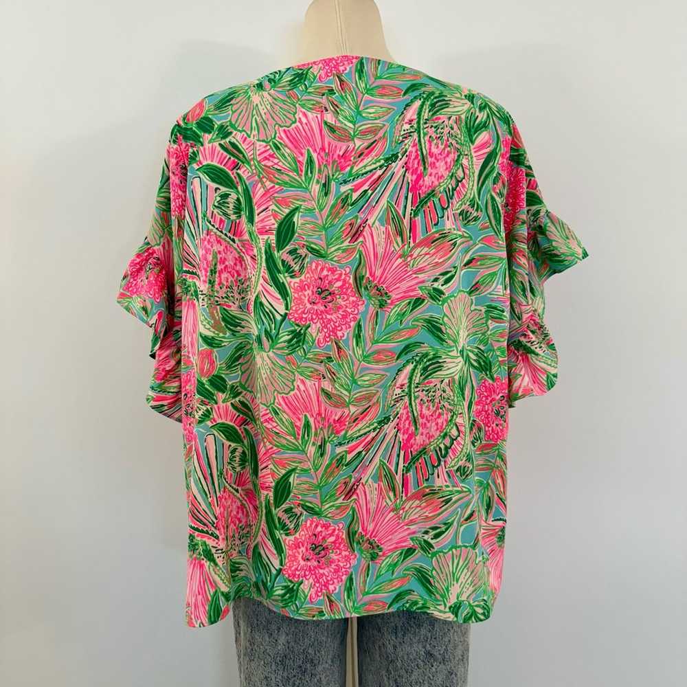 Lilly Pulitzer Darlah Top Short Ruffle Sleeve Box… - image 6