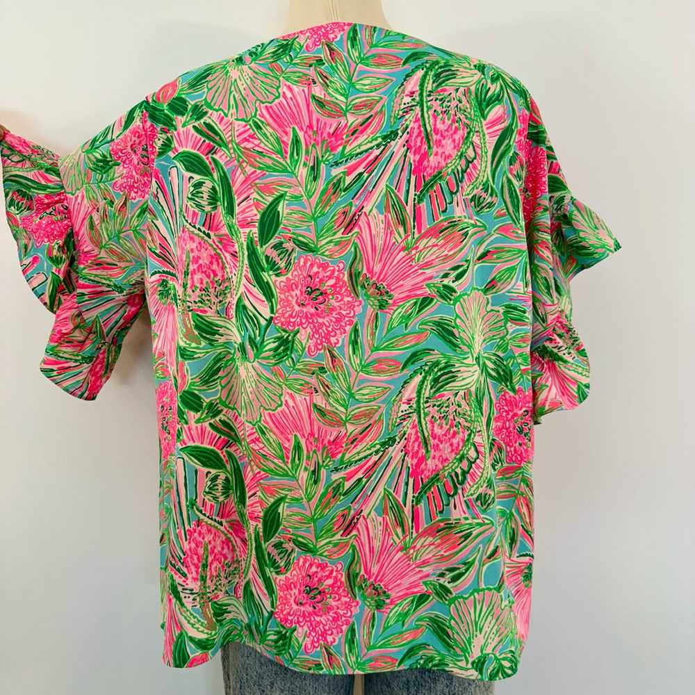 Lilly Pulitzer Darlah Top Short Ruffle Sleeve Box… - image 7