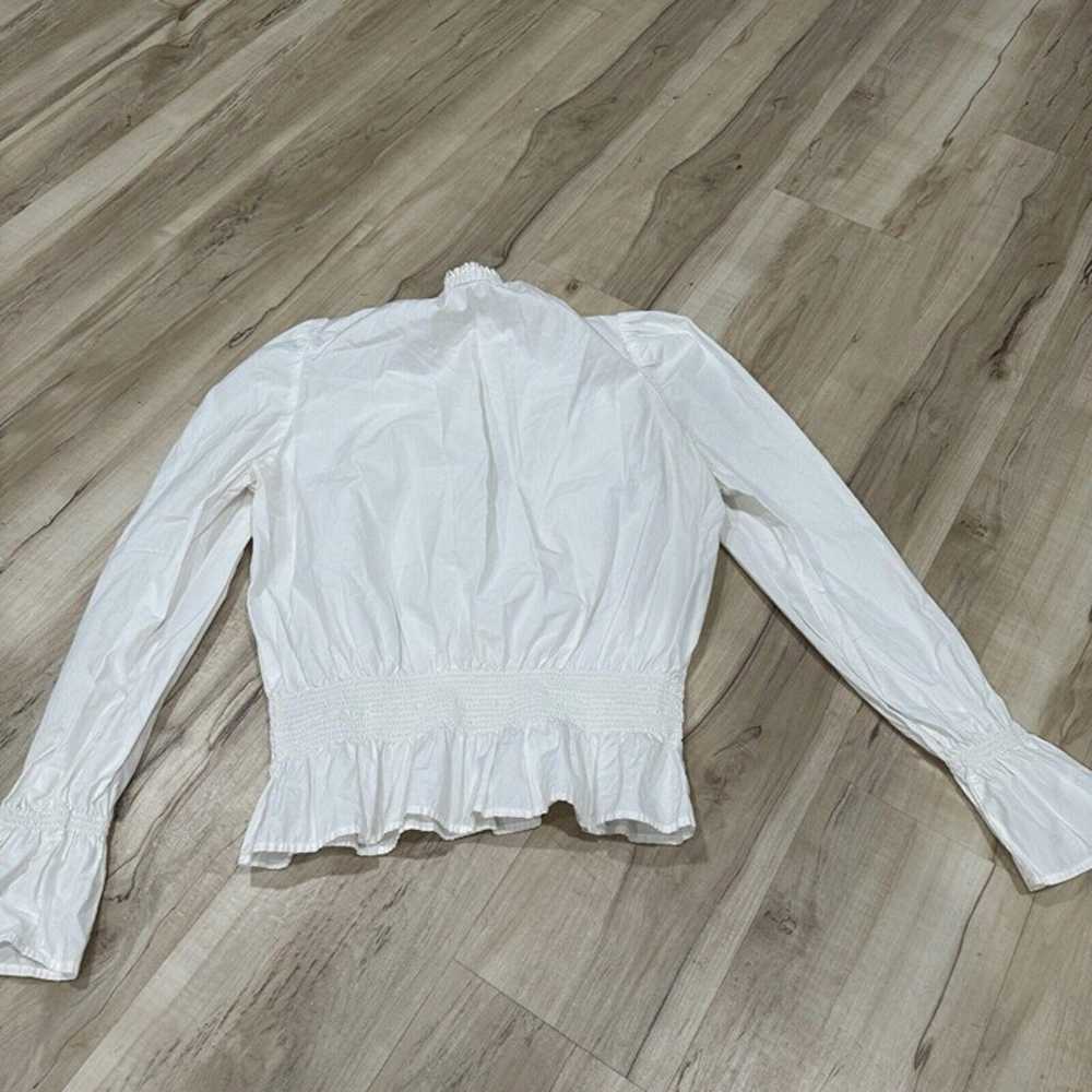 Women’s Frame Smocked Poplin Blouse in Blanc Size… - image 4