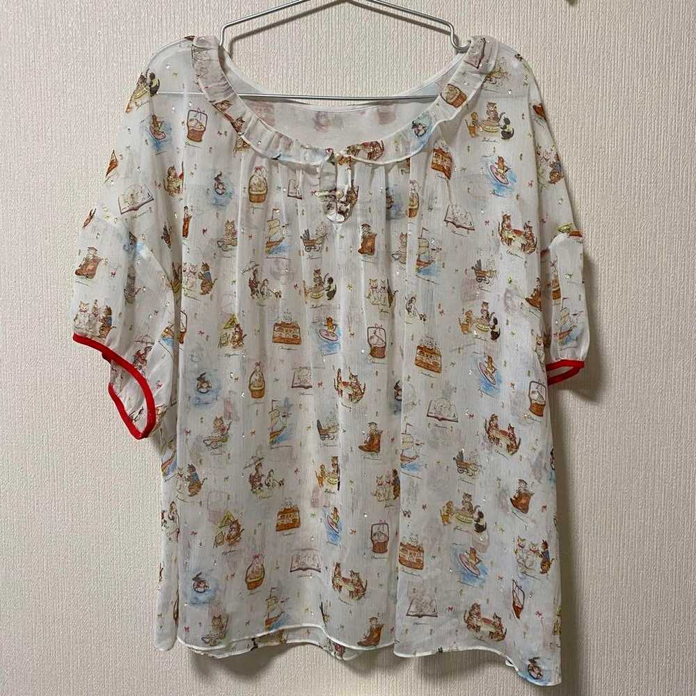 yukiemon Summer Vacation Pattern Blouse 2XL A mus… - image 1