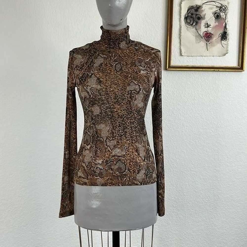 Nanushka Snake Python Serpent Madi Mock Neck Shee… - image 1