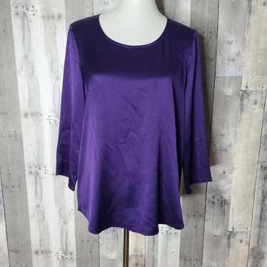 Eileen Fisher Small Purple Silk Blouse